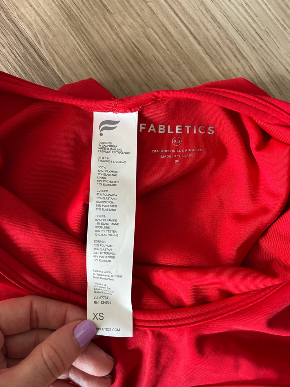 Fabletics NWT Red One Shoulder Cutout One Piece Swimsuit XS - Picture 4 of 4